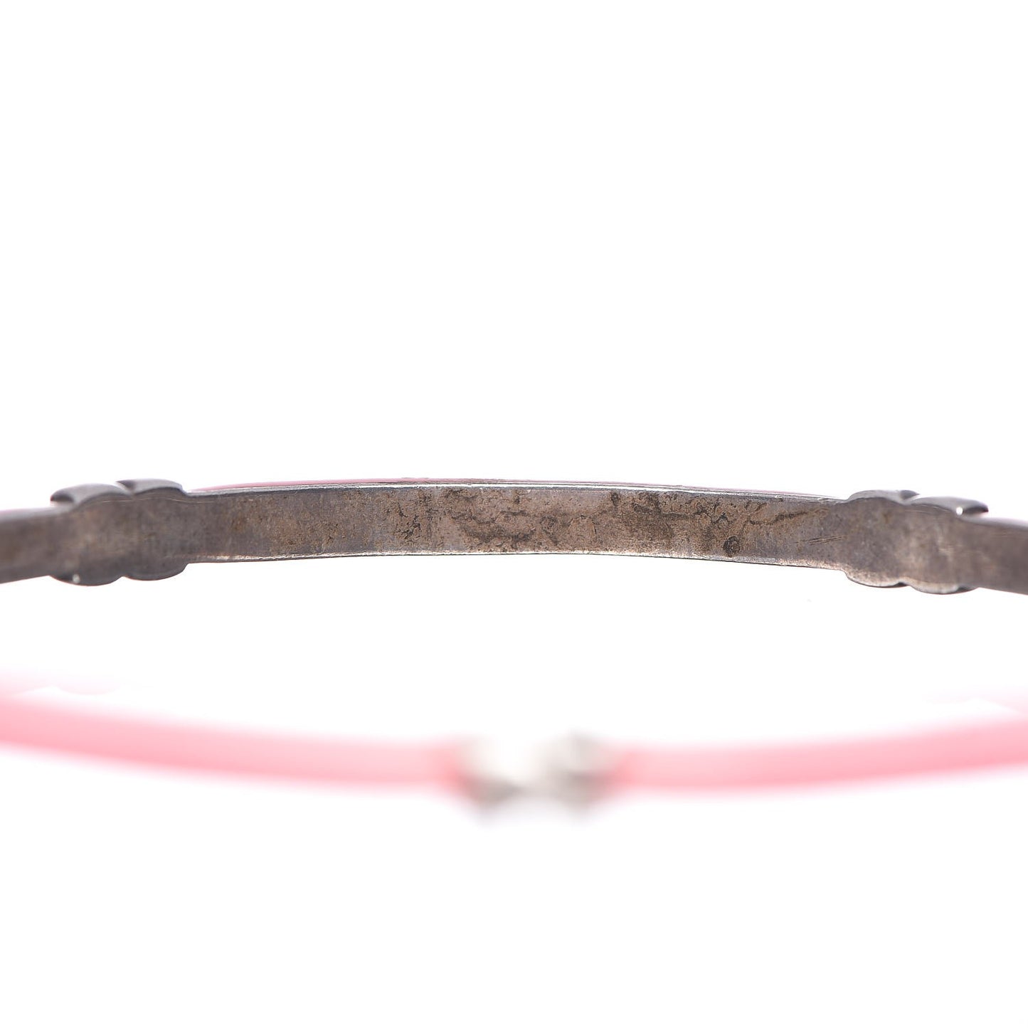 Enamel Sterling Silver Signature X Bangle Bracelet Pink