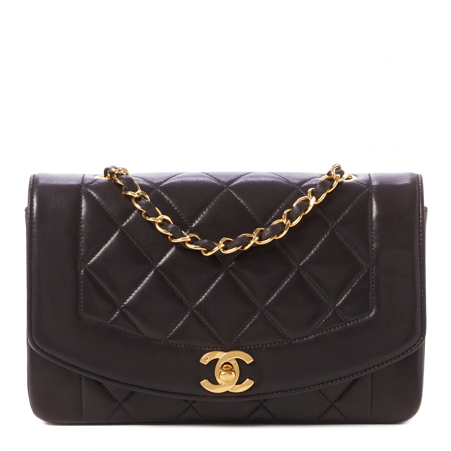 Lambskin Quilted Small Single Flap Black