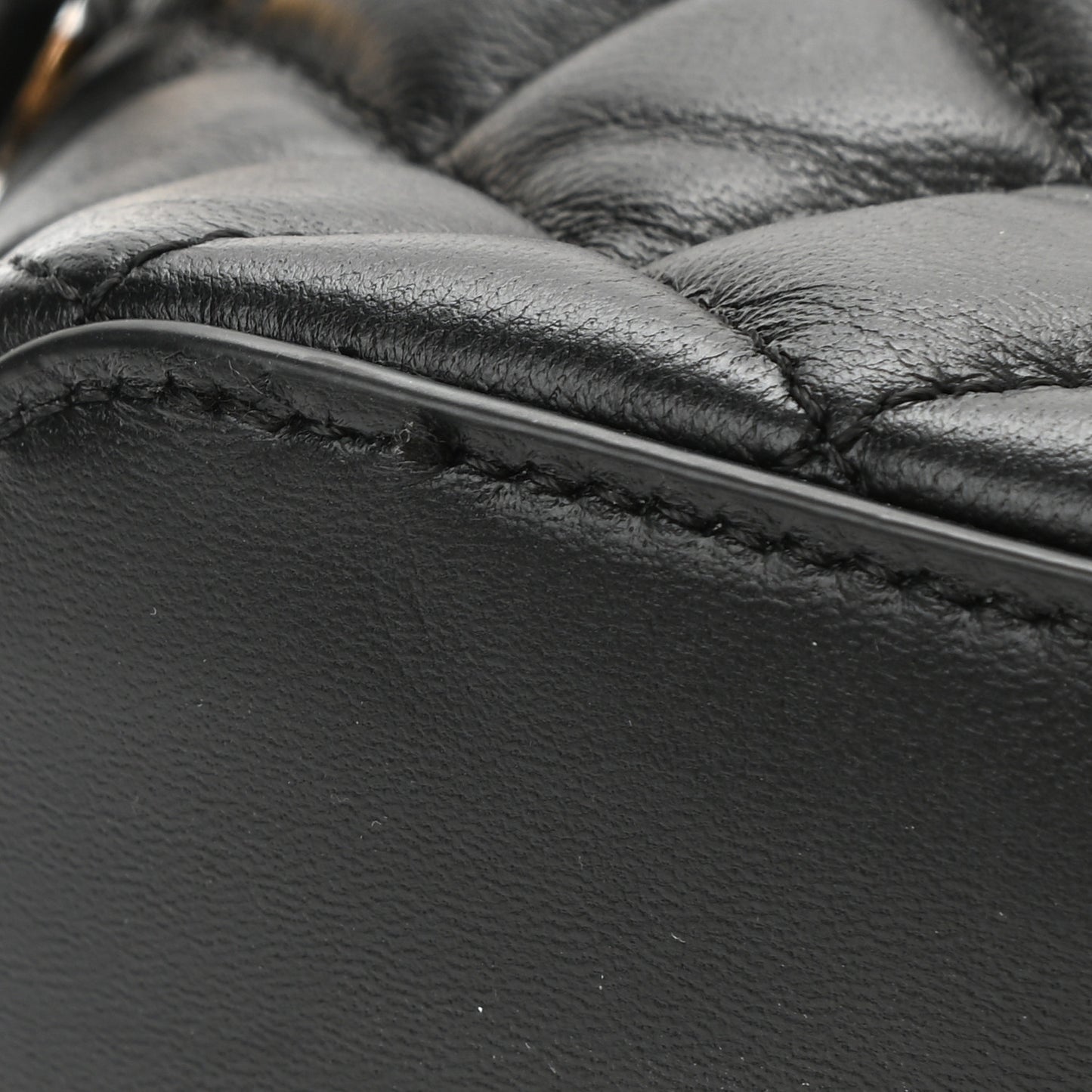 Nappa Quilted Medusa Bucket Bag Black