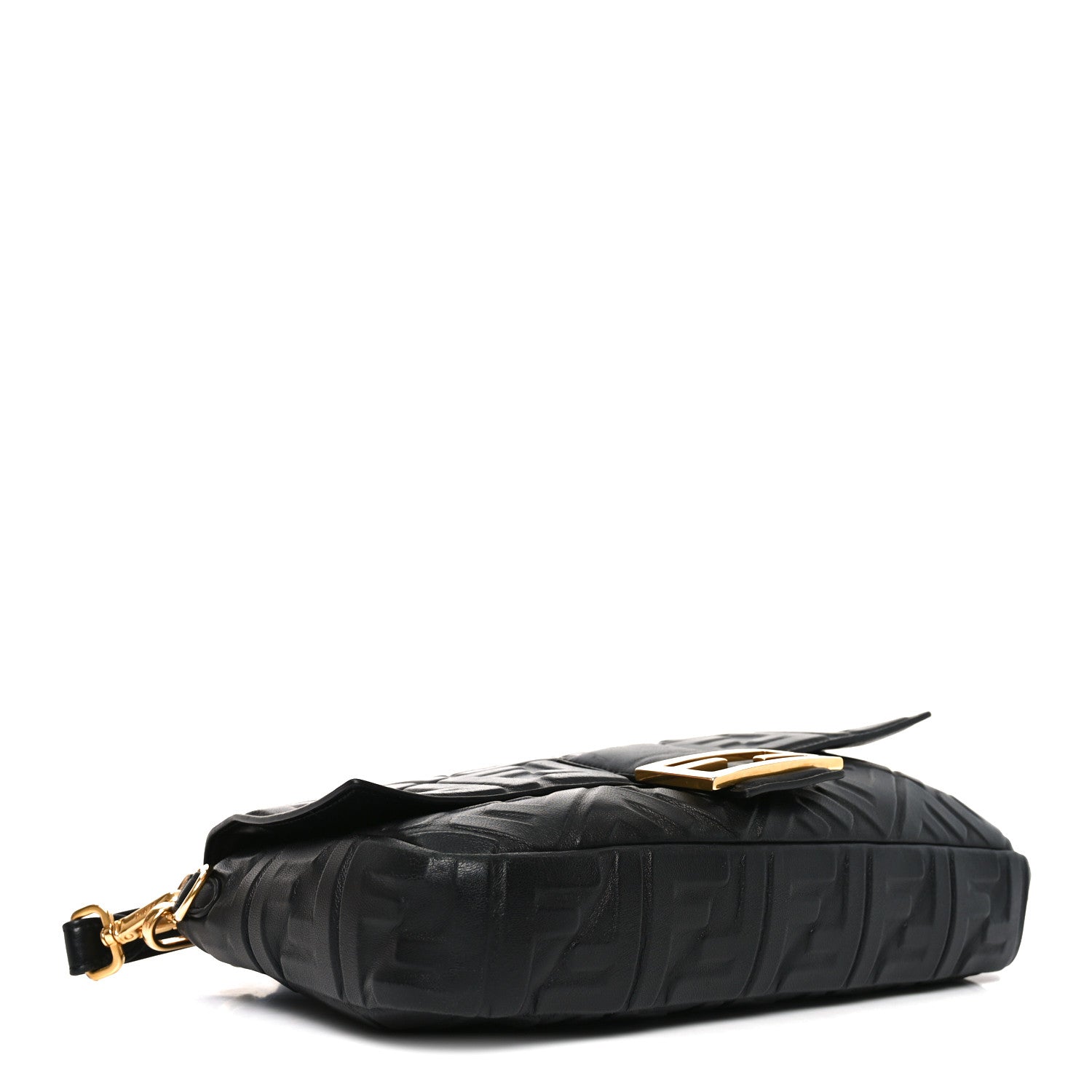 Fendi Nappa FF 1974 Embossed Large Baguette Black 4 of 10
