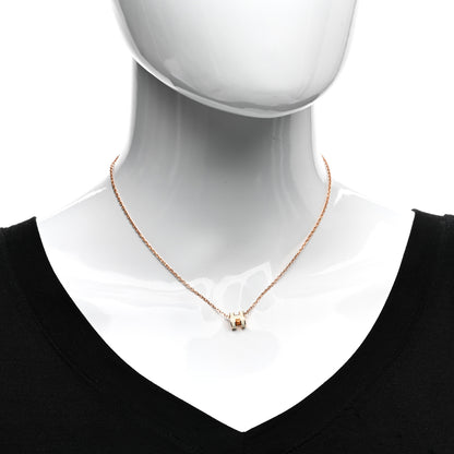 Hermes Lacquered Rose Gold Mini Pop H Pendant Necklace White 2 of 4