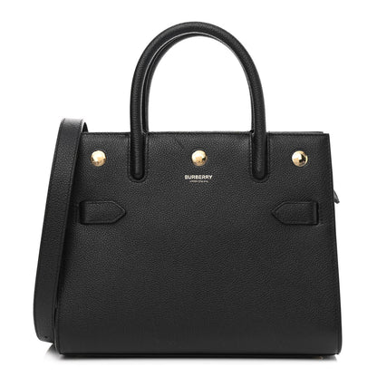 Burberry Grainy Calfskin Mini Two Handle Title Bag Black 1 of 10