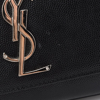 Saint Laurent Grain De Poudre Small Monogram Kate Satchel Black 9 of 9