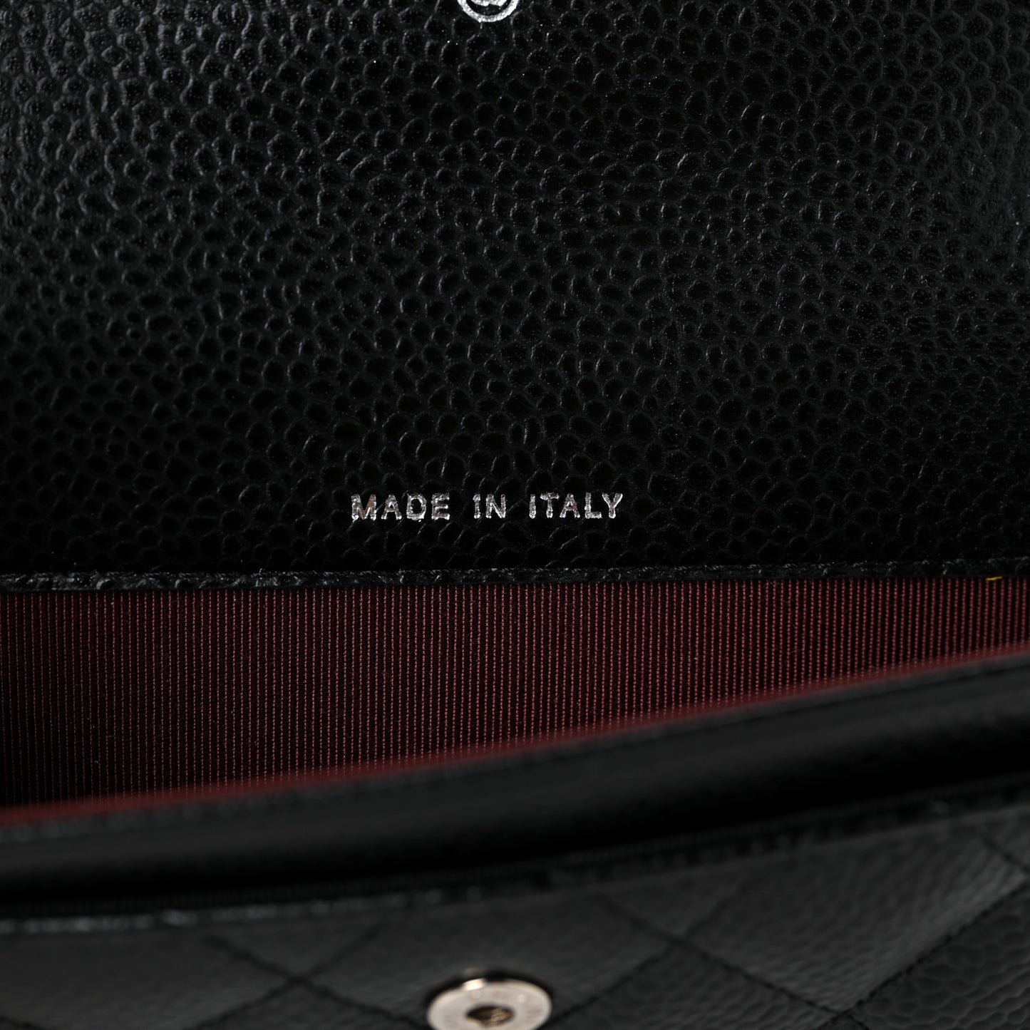 Caviar Quilted Flap Card Holder Black