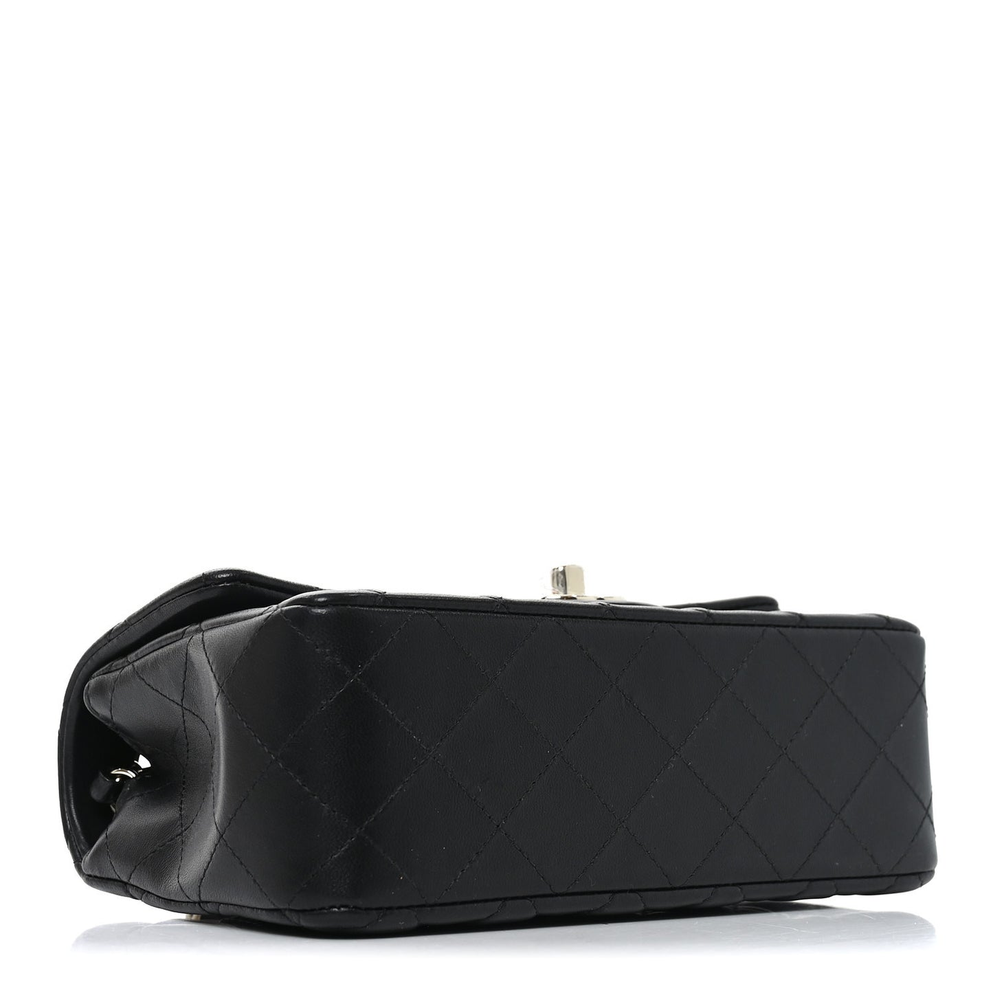 Lambskin Quilted Mini Rectangular Flap Black