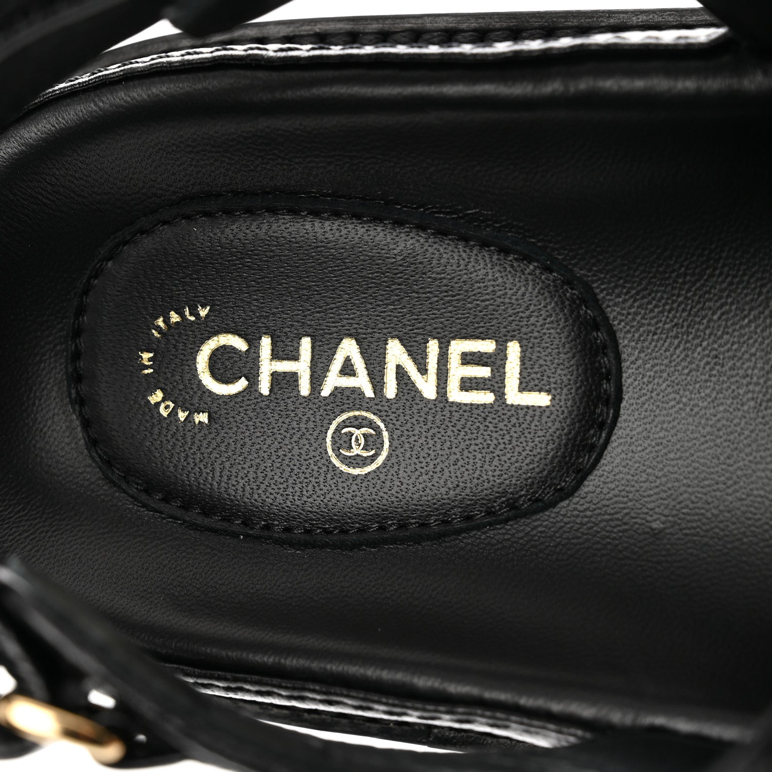 Chanel Grained Calfskin Velcro Dad Sandals 40 Black 6 of 9