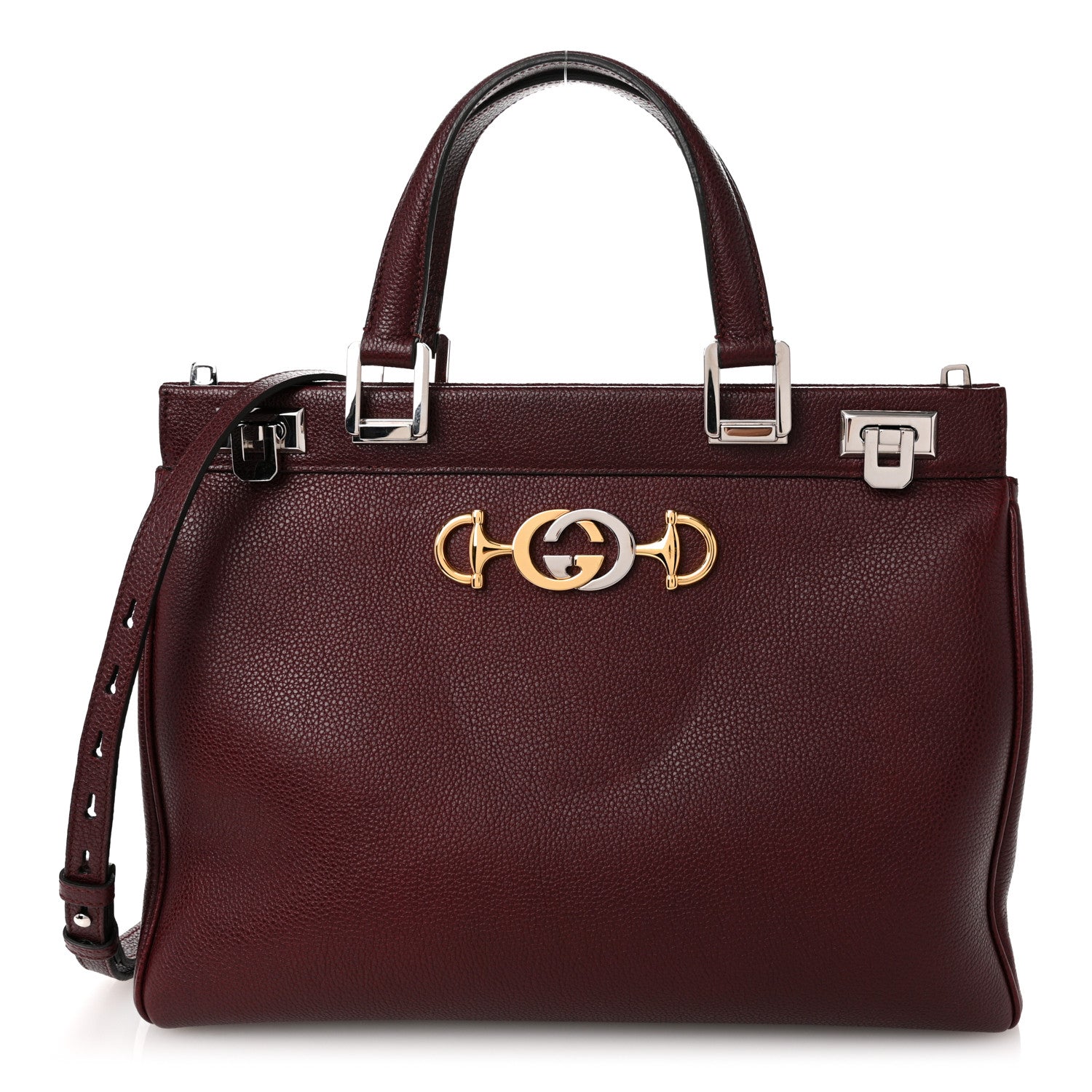 Gucci Grainy Calfskin Medium Zumi Top Handle Bag Vintage Bordeaux 1 of 12