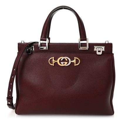 Gucci Grainy Calfskin Medium Zumi Top Handle Bag Vintage Bordeaux 1 of 12