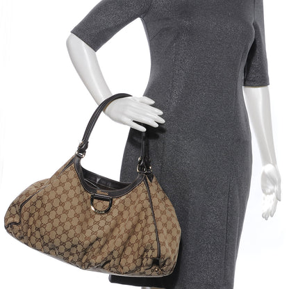 Gucci Monogram D Gold Large Hobo Ebony 2 of 7