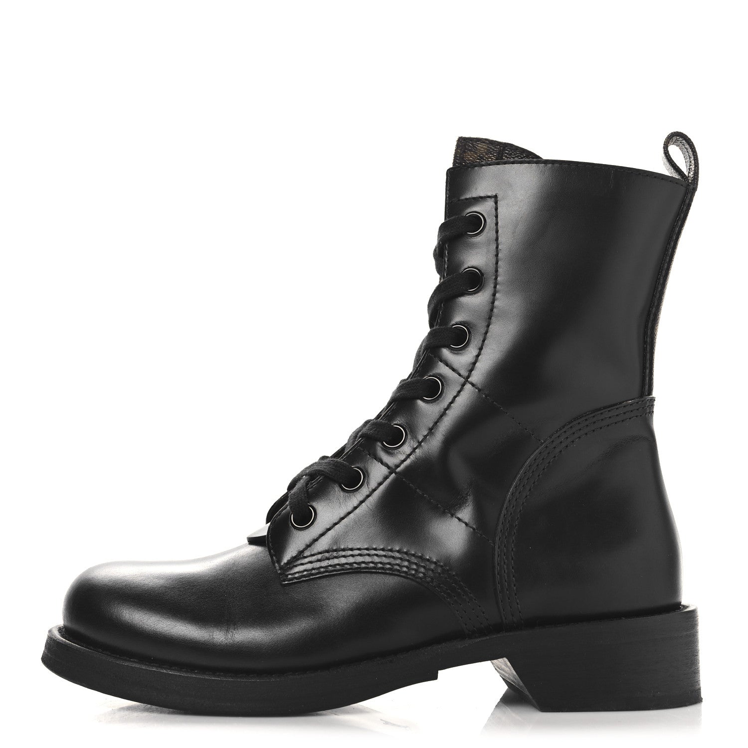 Louis Vuitton Calfskin Monogram Metropolis Flat Ranger Boots 39 Black 1 of 9