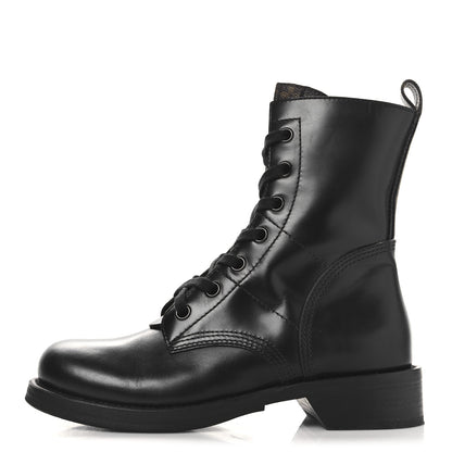 Louis Vuitton Calfskin Monogram Metropolis Flat Ranger Boots 39 Black 1 of 9