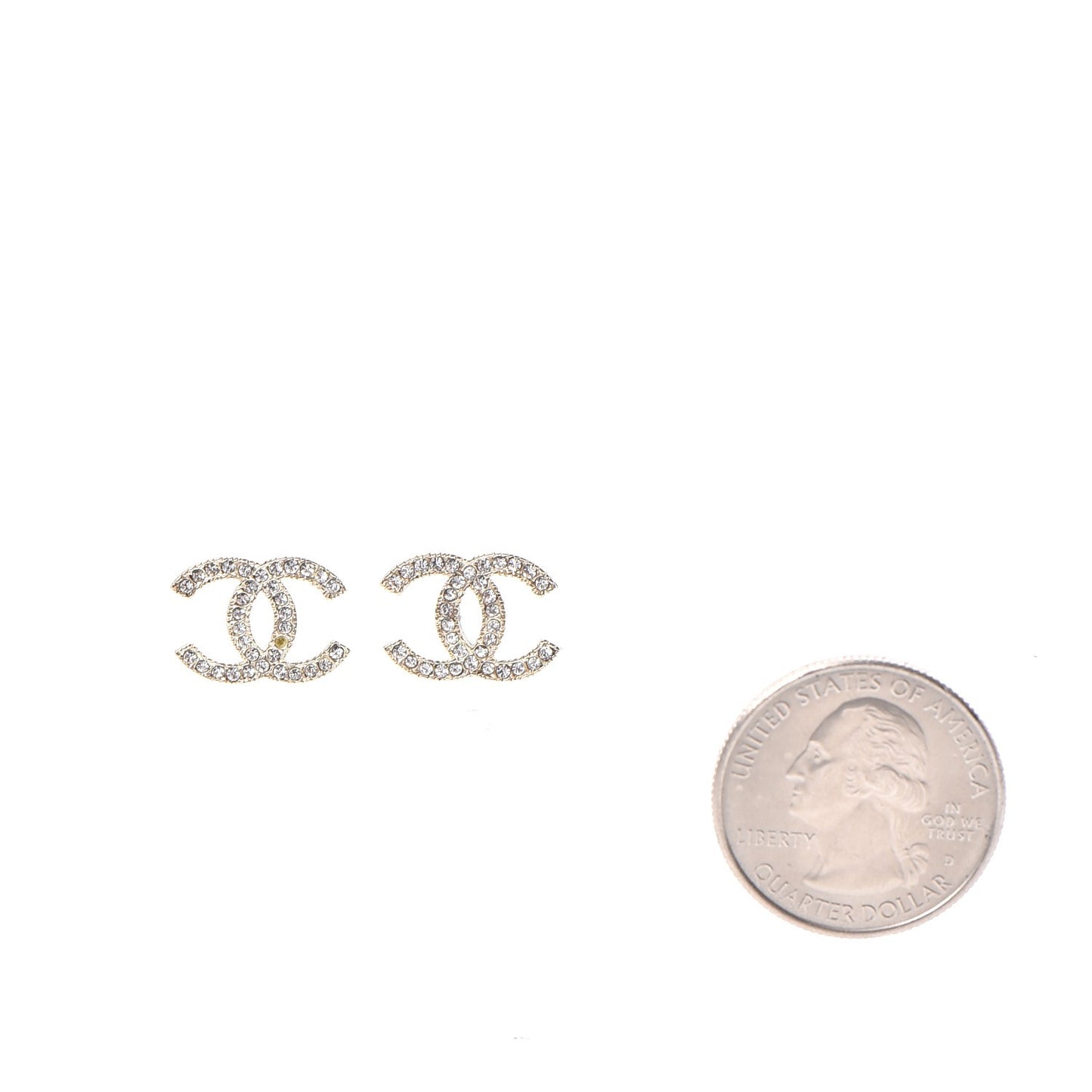 Crystal CC Earrings Gold