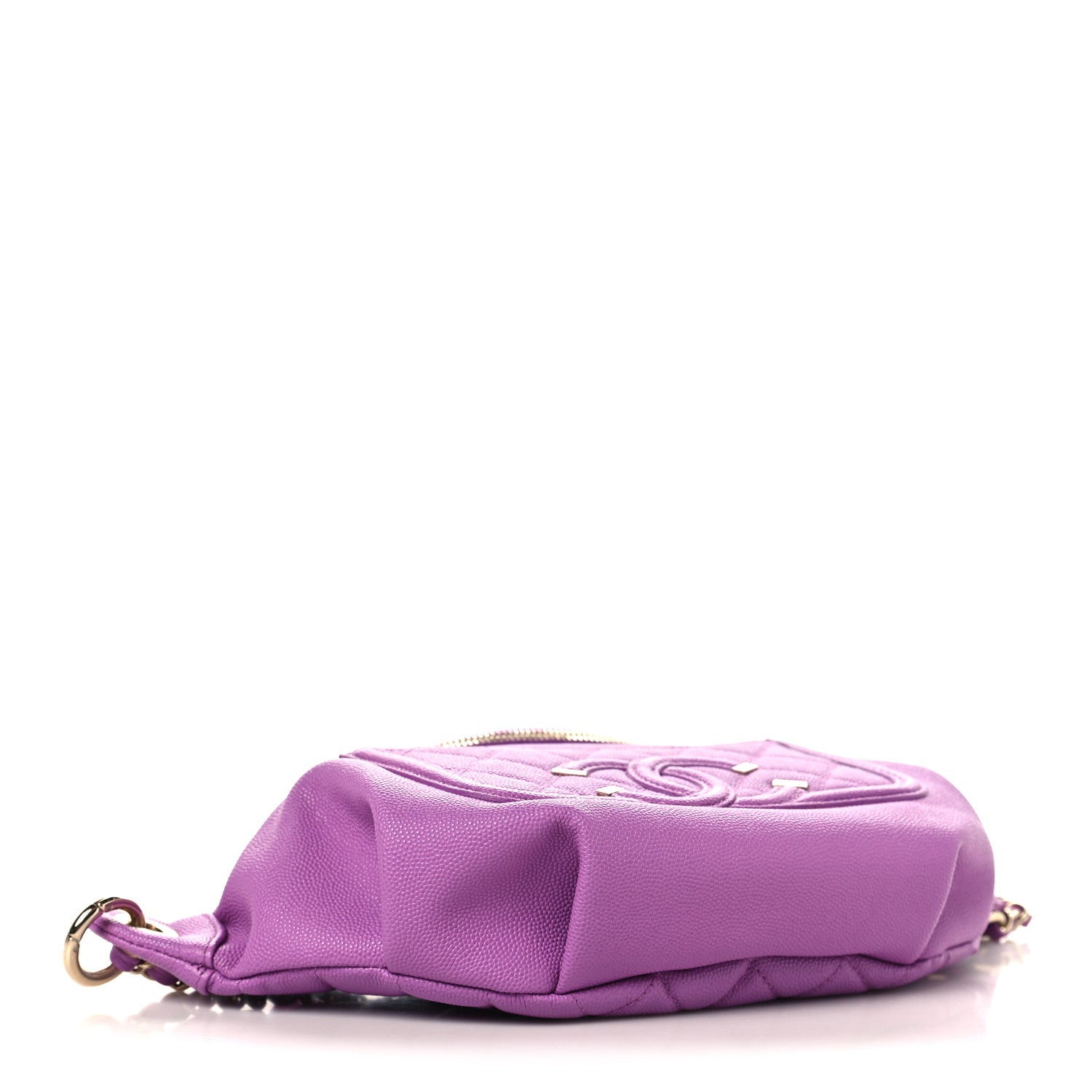 Chanel Caviar Quilted Filigree Waist Bag Purple 3 of 9