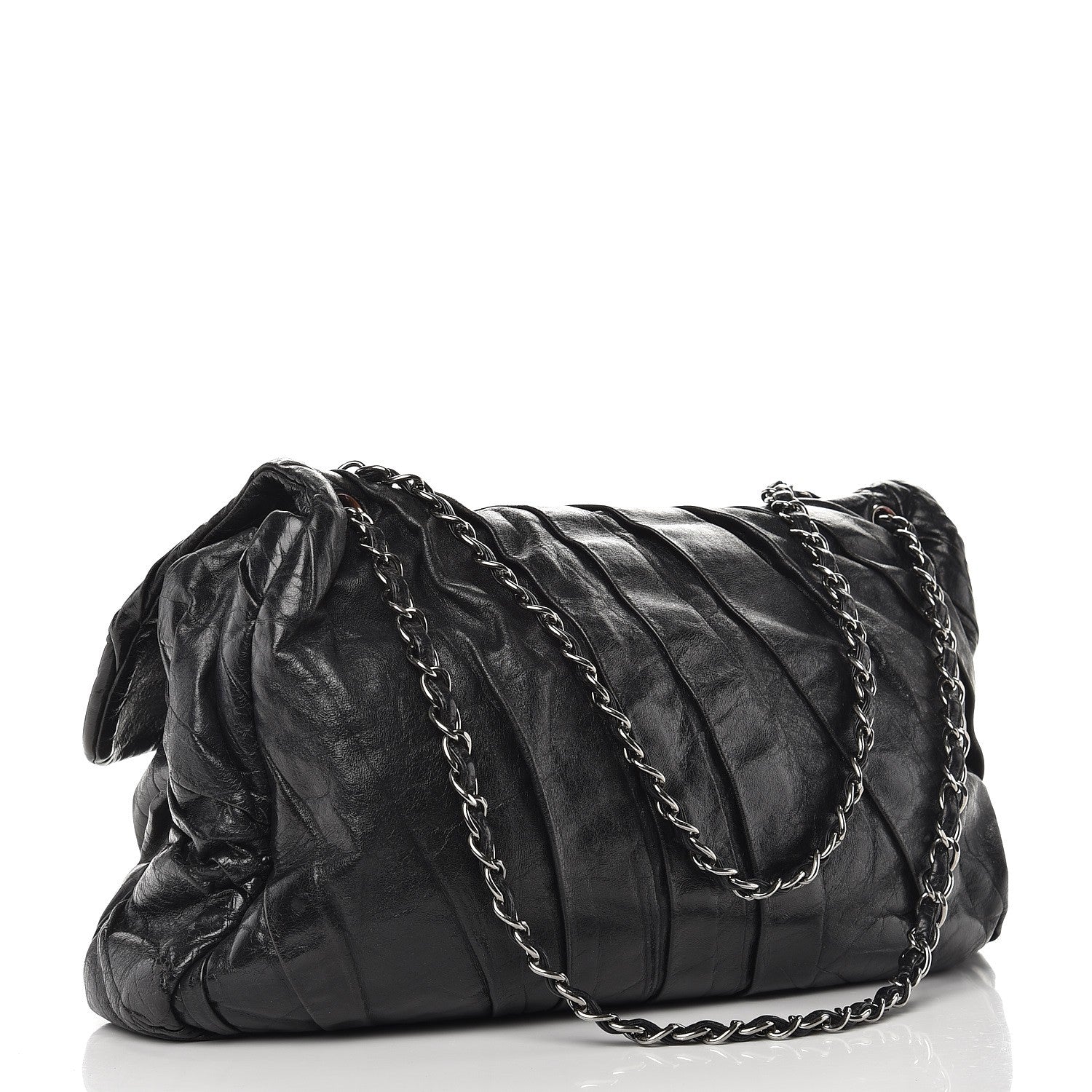 Chanel Glazed Calfskin Twisted Maxi Flap Black 4 of 14