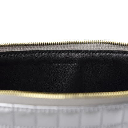 Celine Lambskin Quilted Zip Pouch Grey 7 of 8