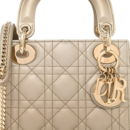 Christian Dior Metallic Lambskin Cannage Mini Lady Dior Gold 8 of 12