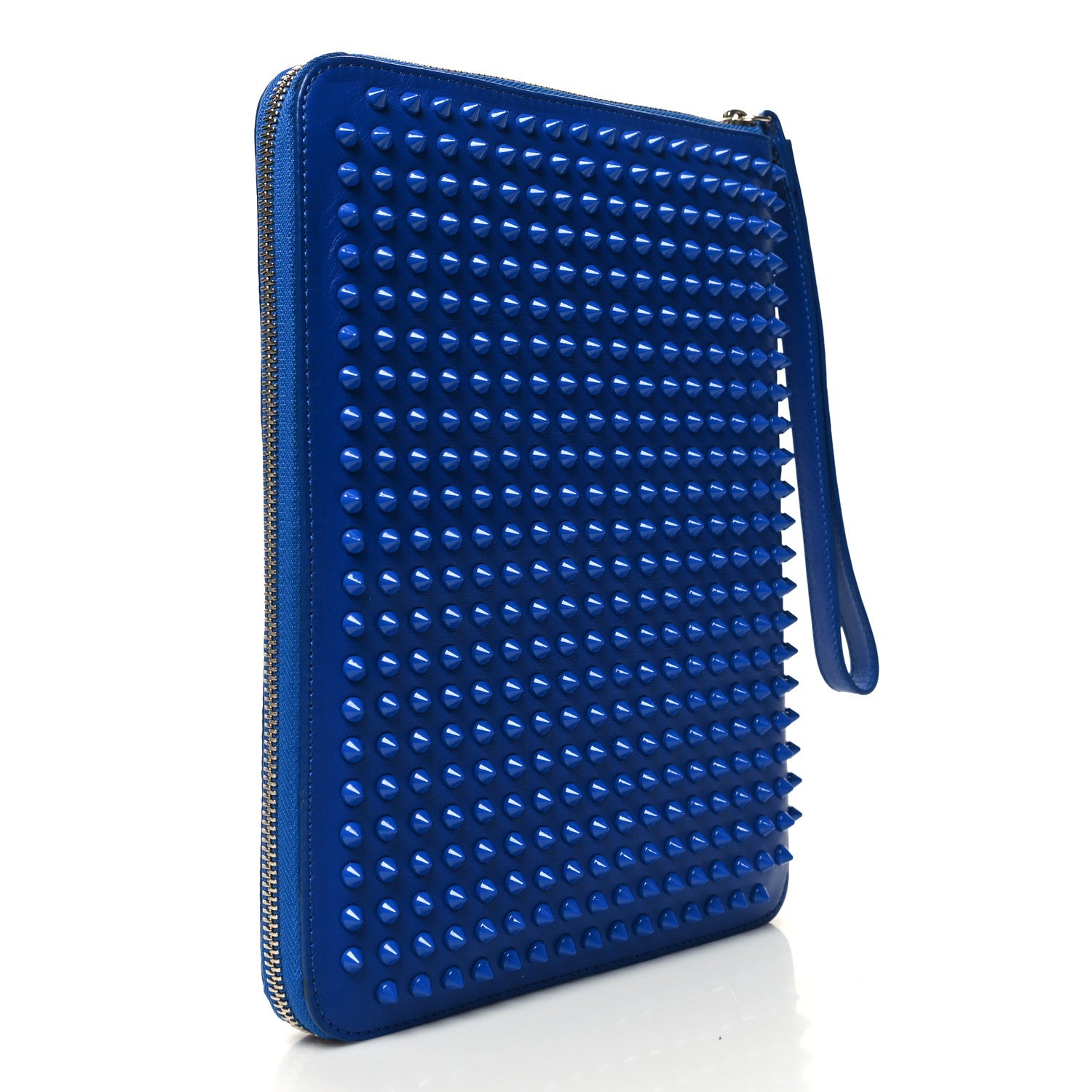 Christian Louboutin Calfskin Spiked IPad Case Blue Saphir 3 of 12