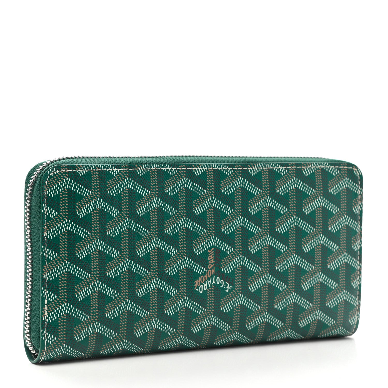 Goyard Goyardine Matignon Zip Around GM Wallet Green 3 of 8