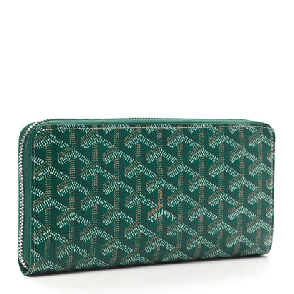 Goyard Goyardine Matignon Zip Around GM Wallet Green 3 of 8