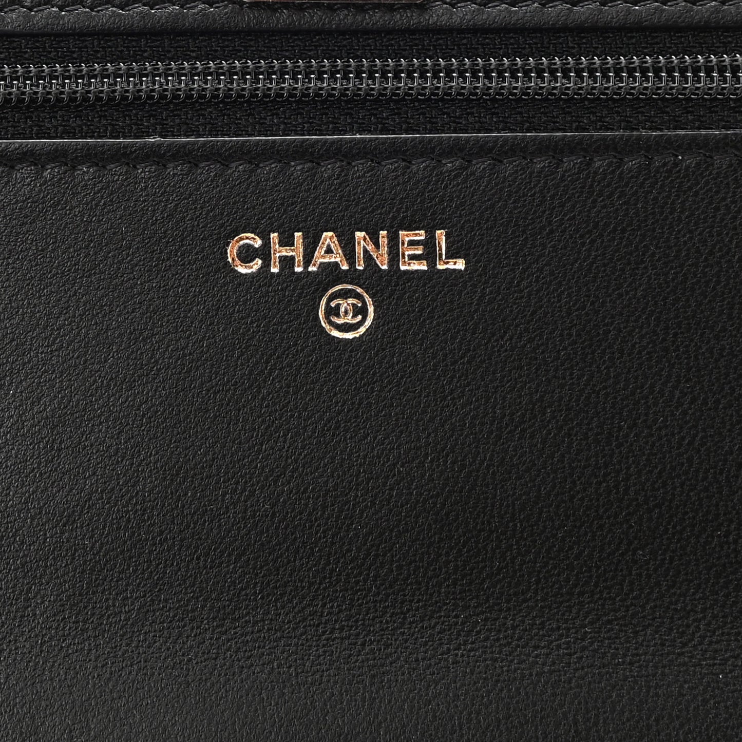 Lambskin Quilted Trendy CC Wallet On Chain WOC Black
