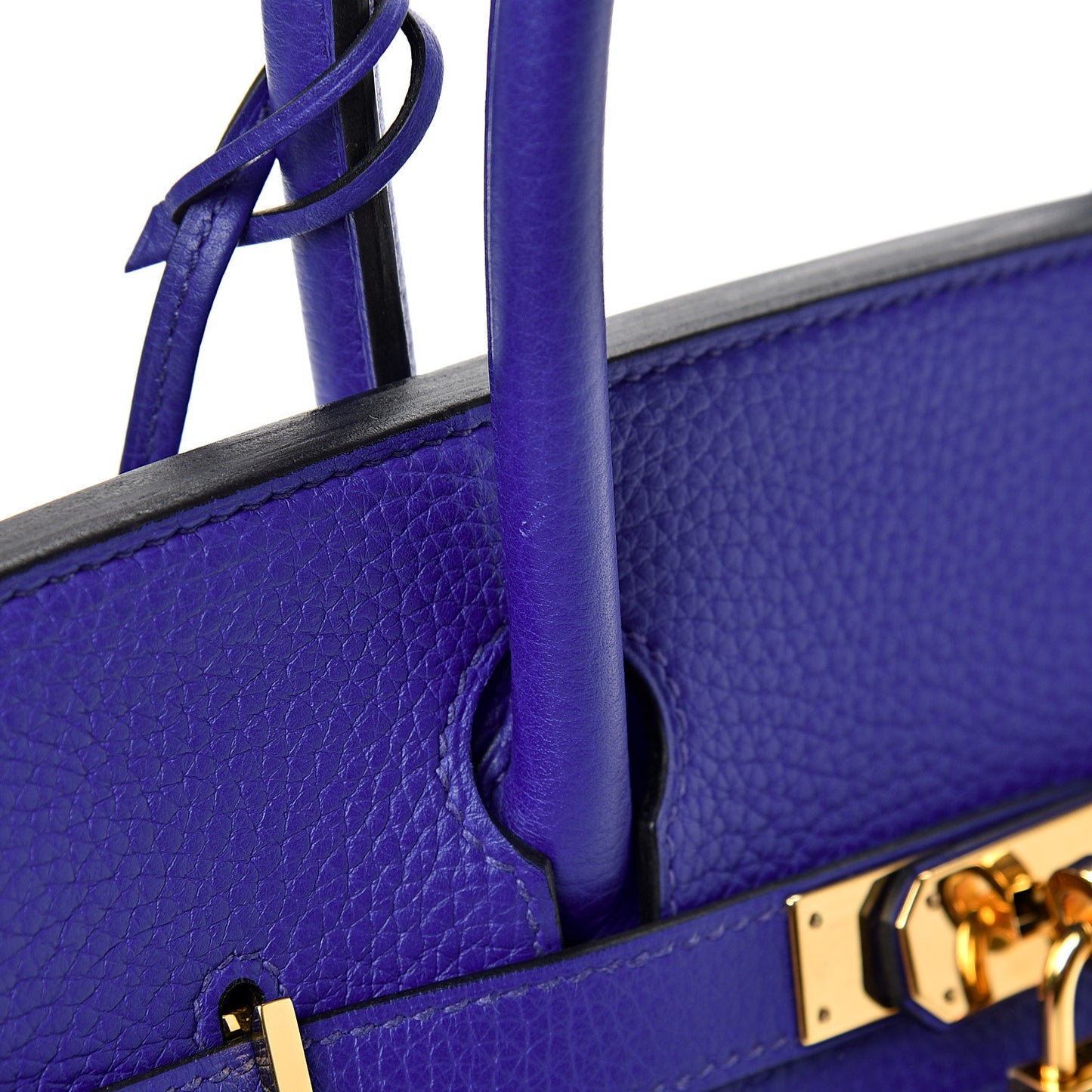 Taurillon Clemence Birkin 30 Bleu Electrique