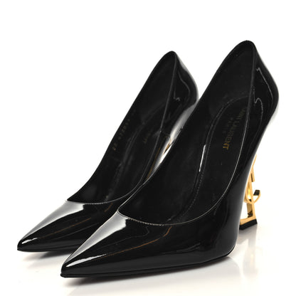 Saint Laurent Patent Opyum 110 Pumps 40 Black Gold 3 of 9