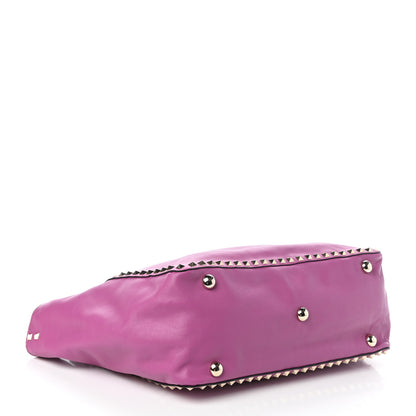 Valentino Garavani Vitello Medium Rockstud Tote Purple Violet 4 of 9