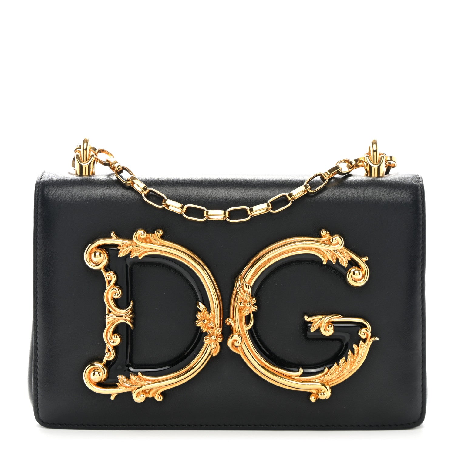 Dolce & Gabbana DOLCE GABBANA Nappa DG Girls Shoulder Bag Black 1 of 10
