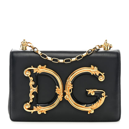 Dolce & Gabbana DOLCE GABBANA Nappa DG Girls Shoulder Bag Black 1 of 10