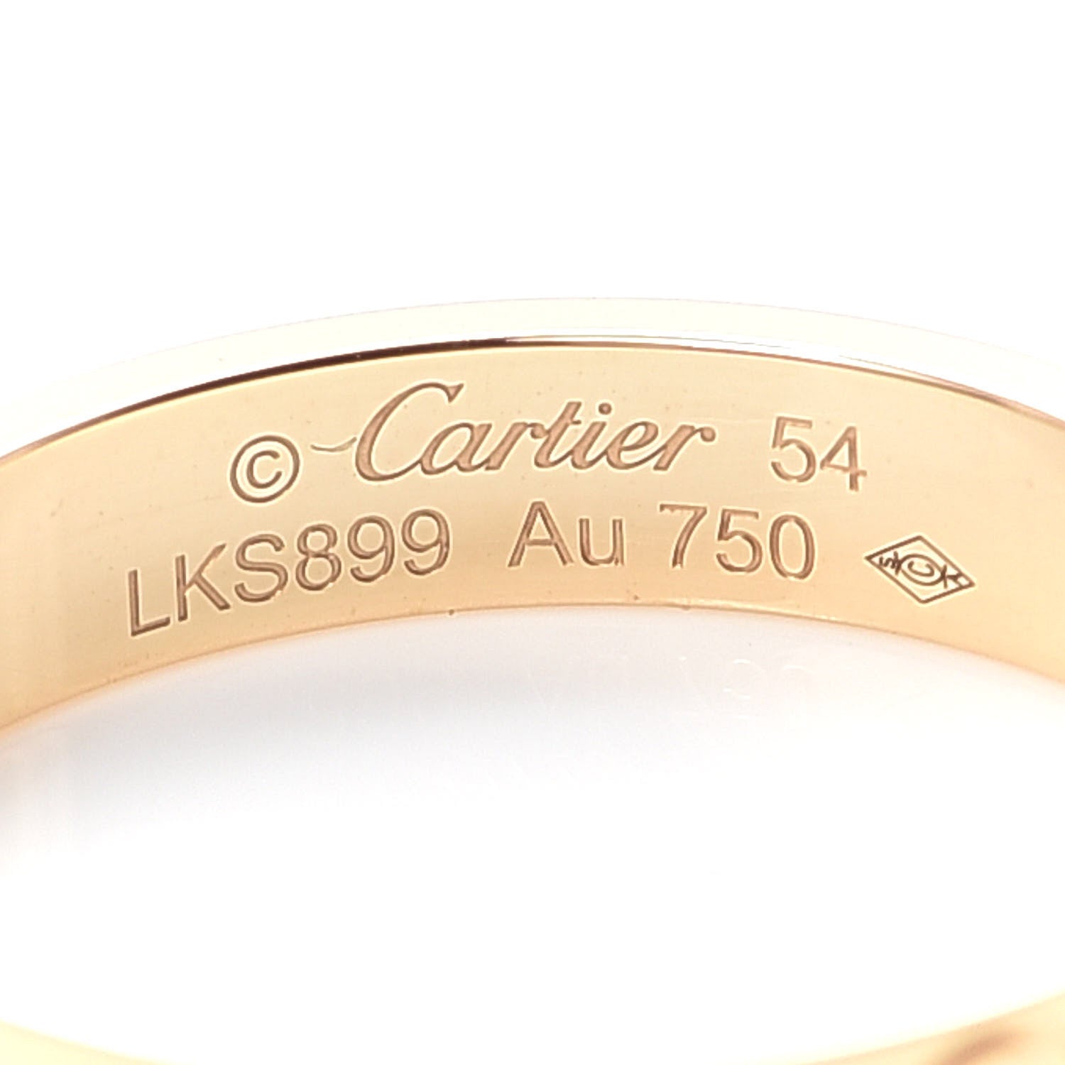 Cartier 18K Yellow Gold 3.5mm LOVE Wedding Band Ring 54 6.75 4 of 6