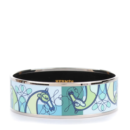 Hermes Enamel Printed Wide Coup De Fouet Bracelet 65 1 of 5