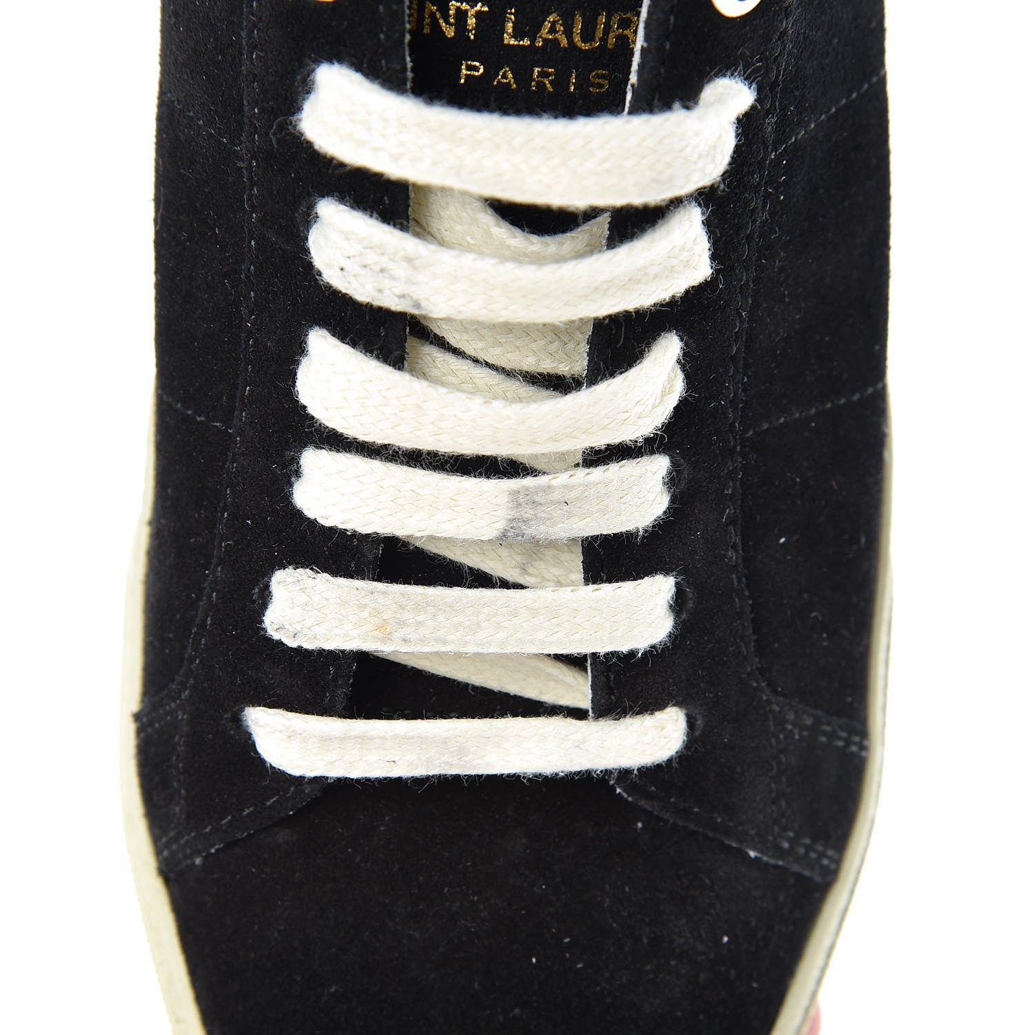 Saint Laurent Distressed Suede Womens Court Classic Sneakers 36 Black 8 of 9