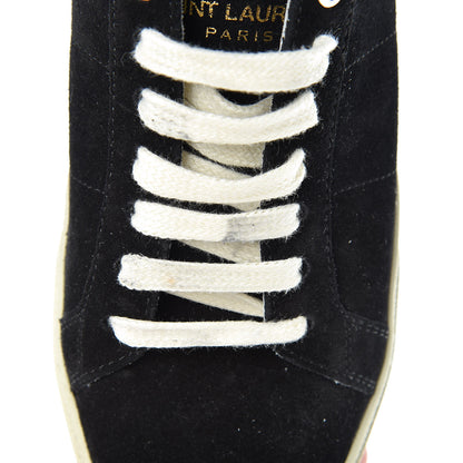 Saint Laurent Distressed Suede Womens Court Classic Sneakers 36 Black 8 of 9