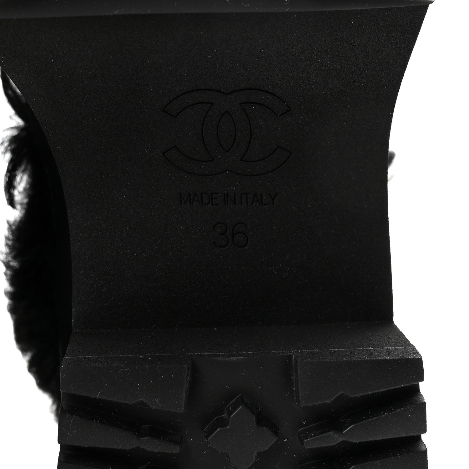 Chanel Shearling Lambskin Calfskin Patent Bow Short Boots 36 Black