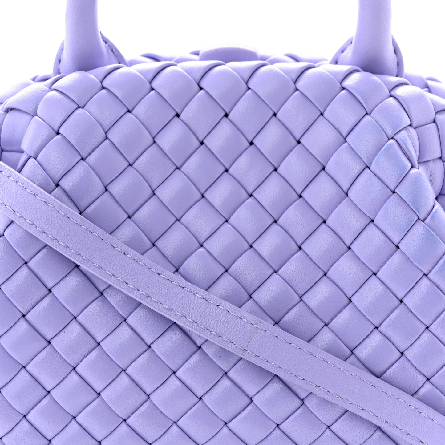 Nappa Intreccio Mini Padded Handle Bag Wisteria