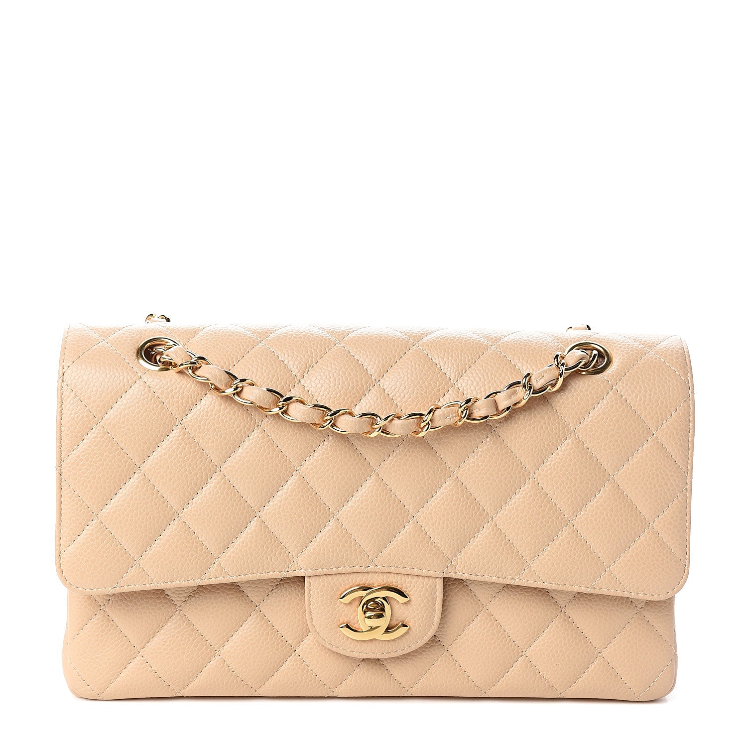 Chanel Caviar Quilted Medium Double Flap Beige Clair 1 of 10