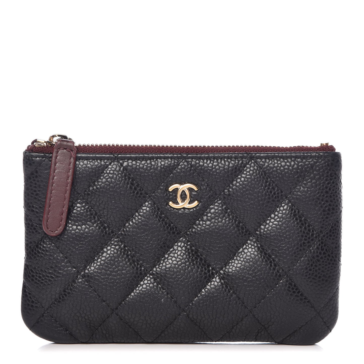 Caviar Quilted Small Cosmetic Case Black