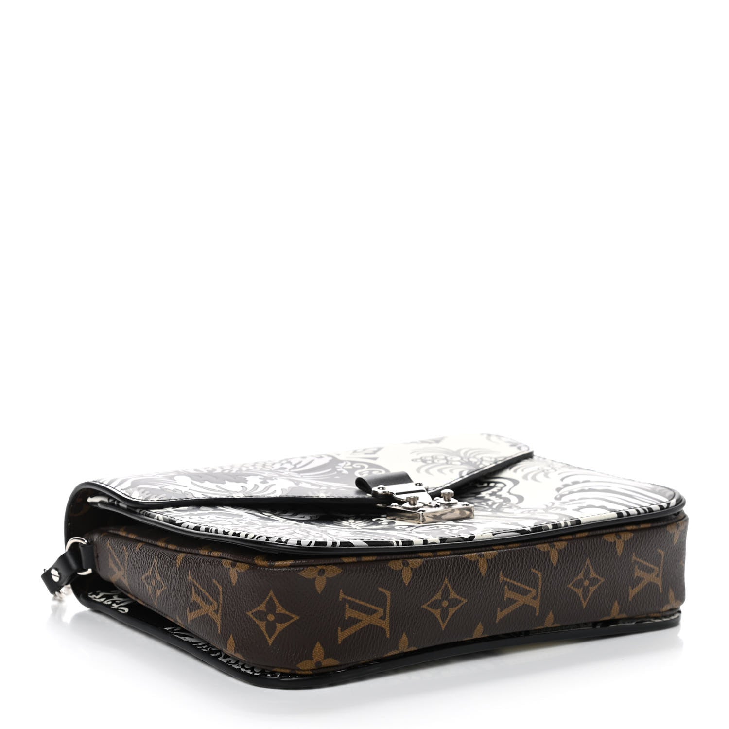Louis Vuitton Epi Monogram Floral Pochette Metis Black White 3 of 7