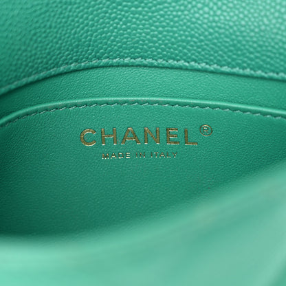 Chanel Caviar Quilted Mini Sweetheart Flap Green 6 of 10