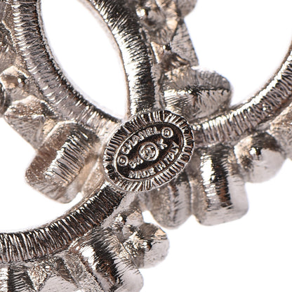 Chanel Baguette Crystal CC Brooch Silver Black 4 of 4