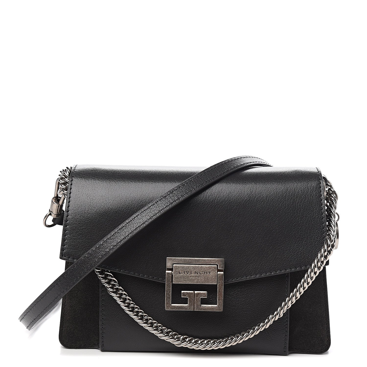 Givenchy Goatskin Suede Small GV3 Shoulder Bag Black 1 of 8