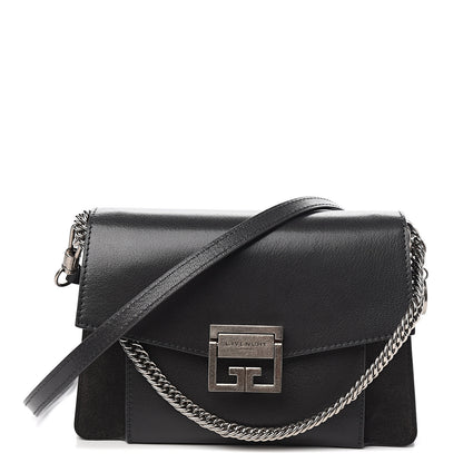 Givenchy Goatskin Suede Small GV3 Shoulder Bag Black 1 of 8
