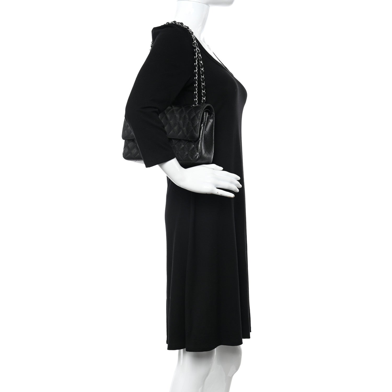 Chanel Caviar Quilted Medium Double Flap Black 2 of 9