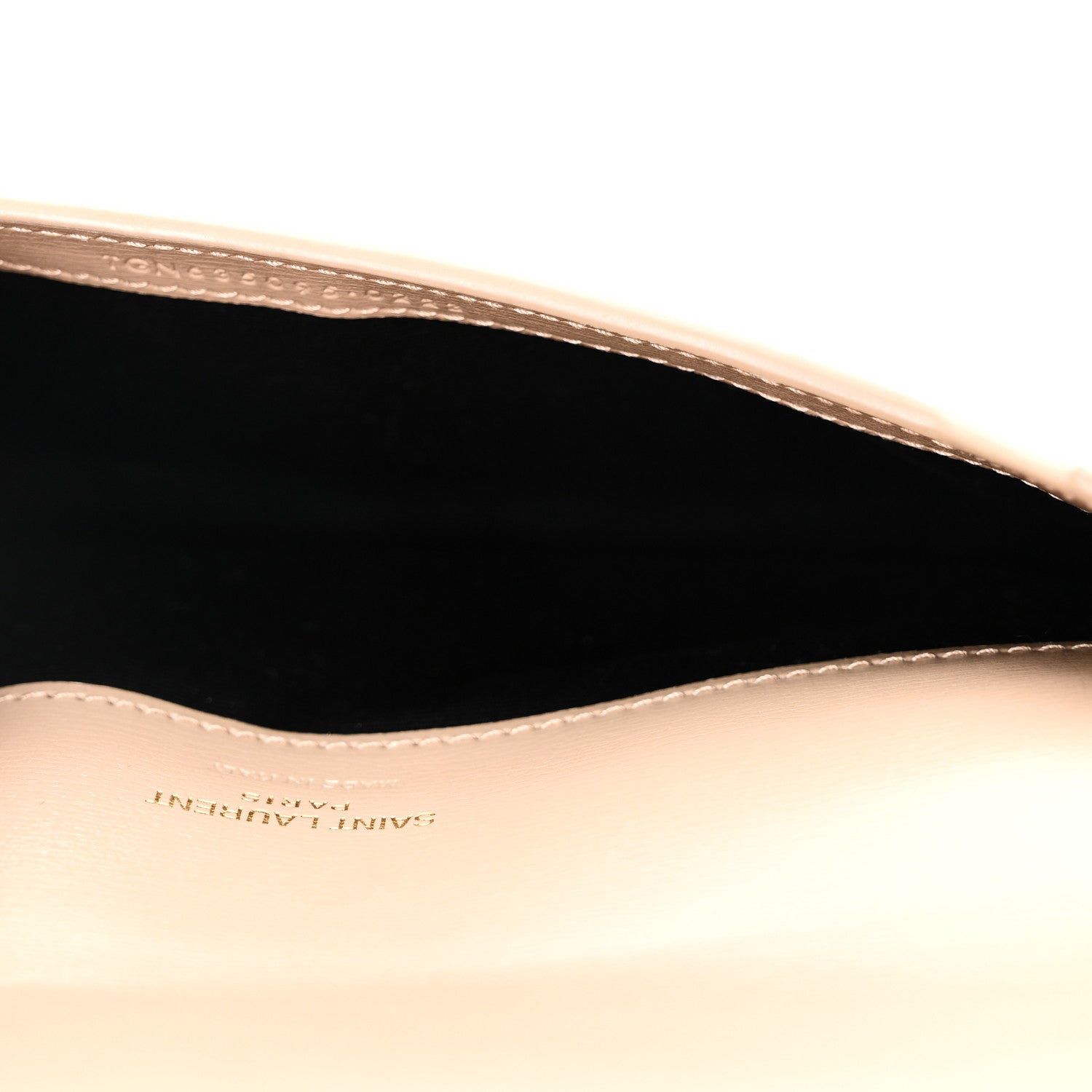 Saint Laurent Smooth Calfskin Monogram Phone Holder Crossbody Dark Beige 5 of 11