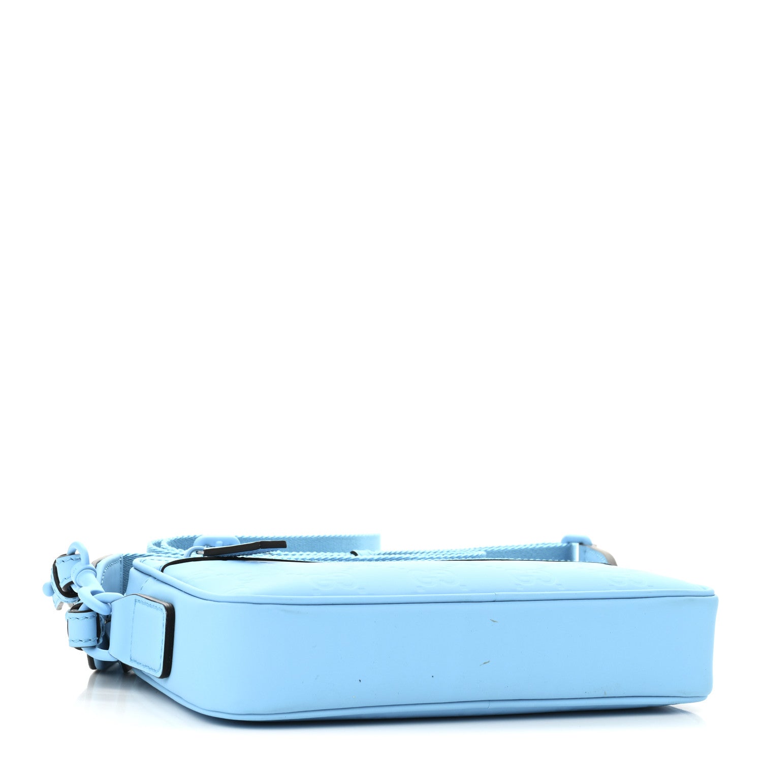 Gucci Rubber Effect Monogram GG Crossbody Bag Bright Blue 4 of 10