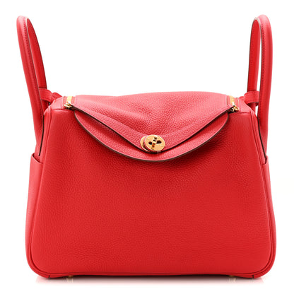 Hermes Taurillon Clemence Lindy 30 Rouge Casaque 1 of 11