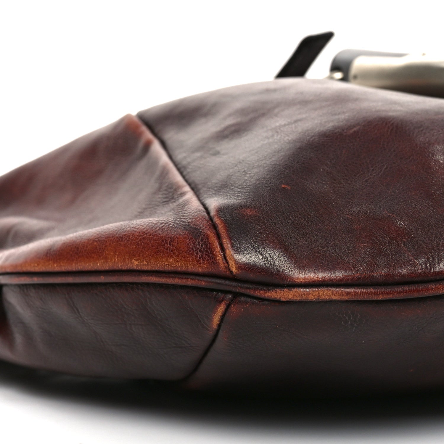 Saint Laurent Buffalo Horn Shangri-La Mombasa Hobo Burgundy 8 of 10