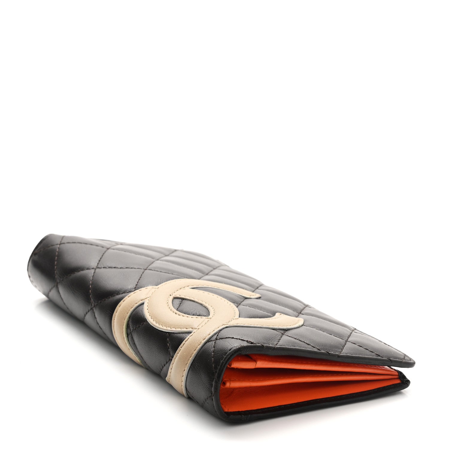 Chanel Calfskin Quilted Cambon Yen Wallet Brown Beige 4 of 8