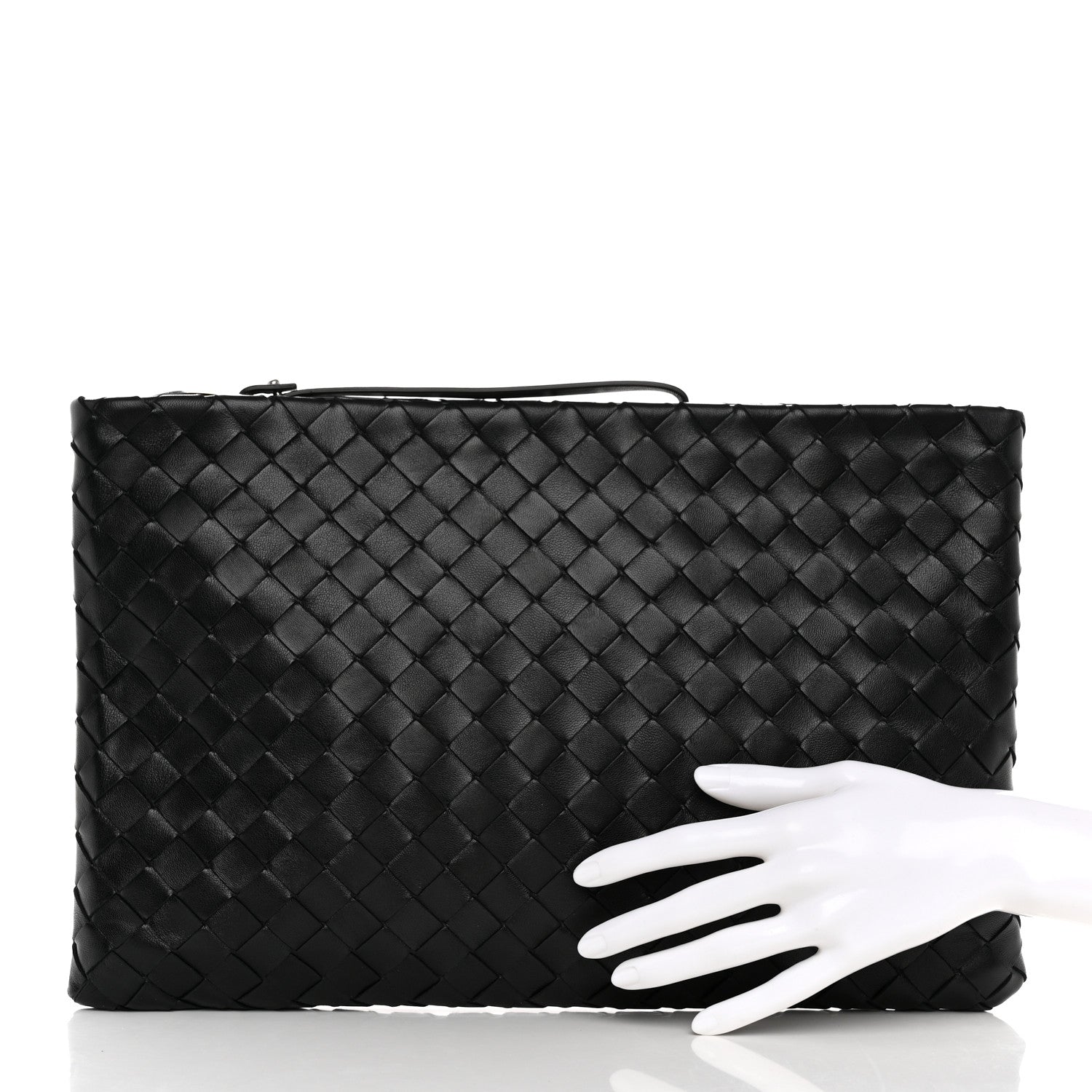 Bottega Veneta Nappa Intrecciato Zip Pouch Black 2 of 7
