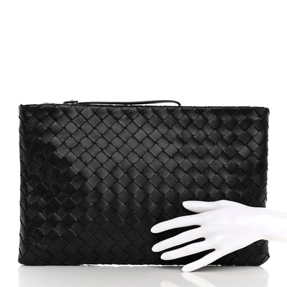 Bottega Veneta Nappa Intrecciato Zip Pouch Black 2 of 7